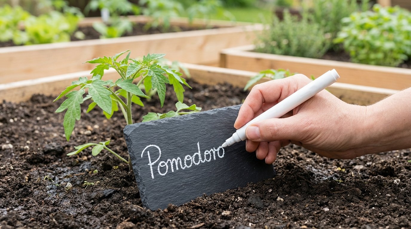 scopri come etichette in ardesia economiche trasformano lorto organizzando le semine e eliminando la confusione tra le piante coltivate