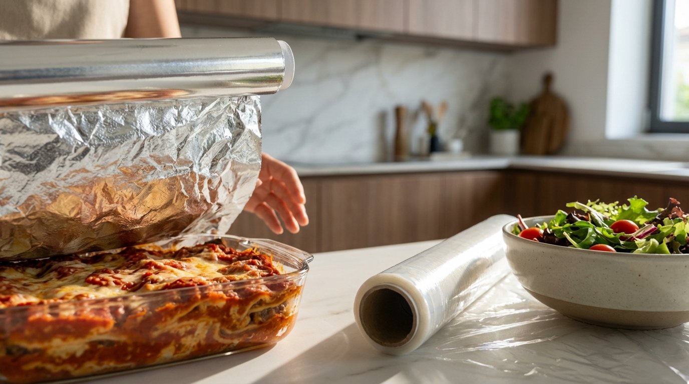 scopri perché gli esperti sconsigliano carta alluminio e pellicola plastica per conservare gli avanzi, evitando particelle metalliche negli alimenti