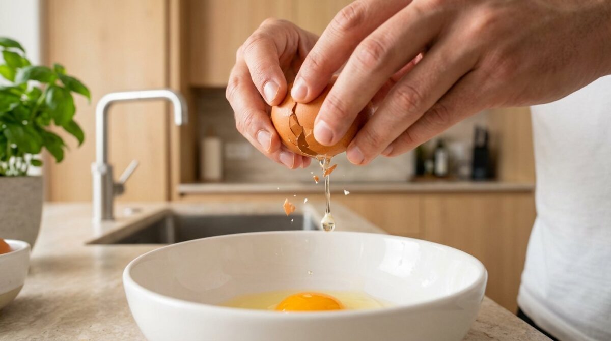 scopri perché rompere luovo sul bordo della ciotola introduce batteri e frammenti di guscio negli alimenti e come evitare questo errore comune in cucina